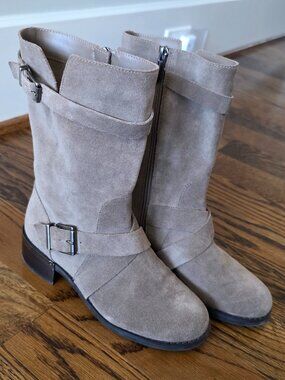 Vince Camuto Suede leather Moto-style ankle boot